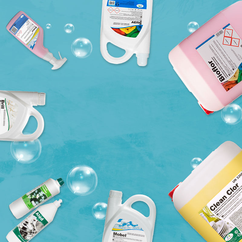 Variedad de detergentes profesionales para todo tipo de limpieza en Barcelona